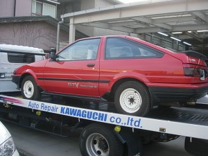 トヨタ トレノ(AE86) 側面修理