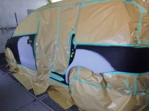 埼玉県春日部市:マツダ プレマシー 左側面修理