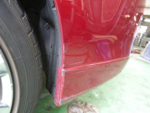 レクサスHS ドア バンパー 板金修理