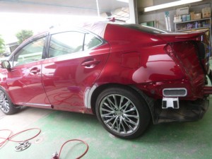 レクサスHS ドア バンパー 板金修理