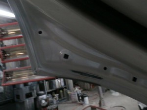 レクサスRX 新車左リヤドア 鈑金塗装ヘコミ修理