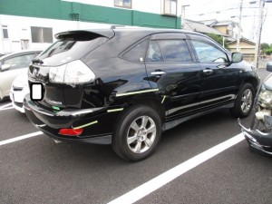 ハリアー クォーターパネル鈑金塗装 黒 202