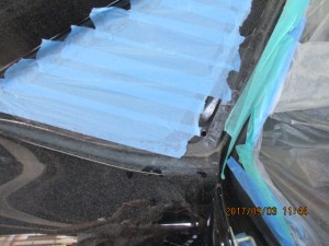 ハリアー クォーターパネル鈑金塗装 黒 202